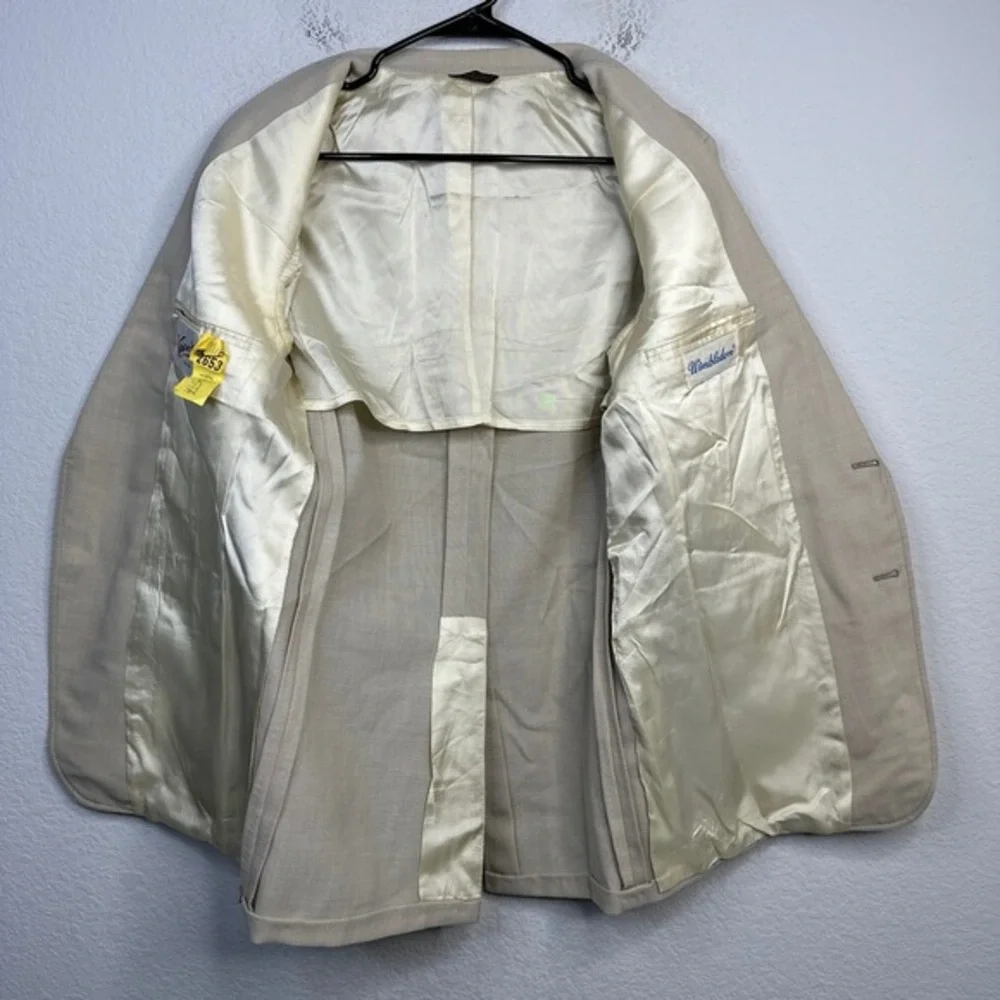 Kendan's Ltd Wimbledon Blazer‎ Men 42R Tan Vintage Gold 2-Button USA Made Golf